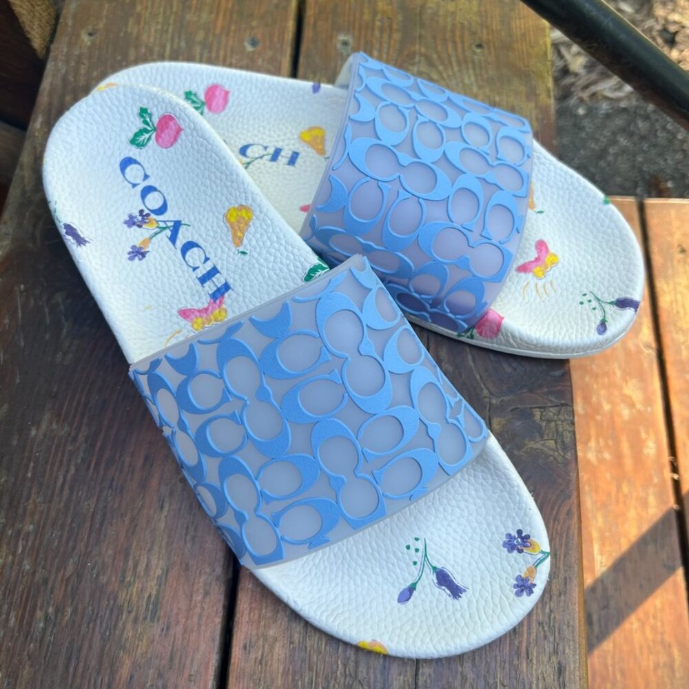 Coach Blue Slide Sandals for Women - Picture 13 of 13